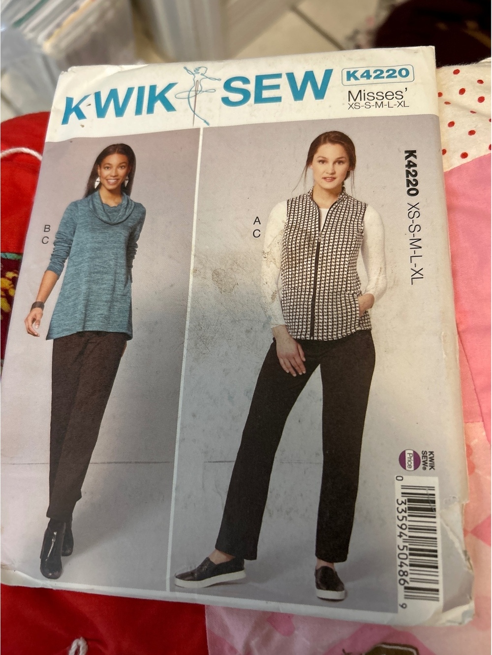 Kwik Sew K4220 Misses' Vest, Top, and Pants Sewing Pattern XS-XL